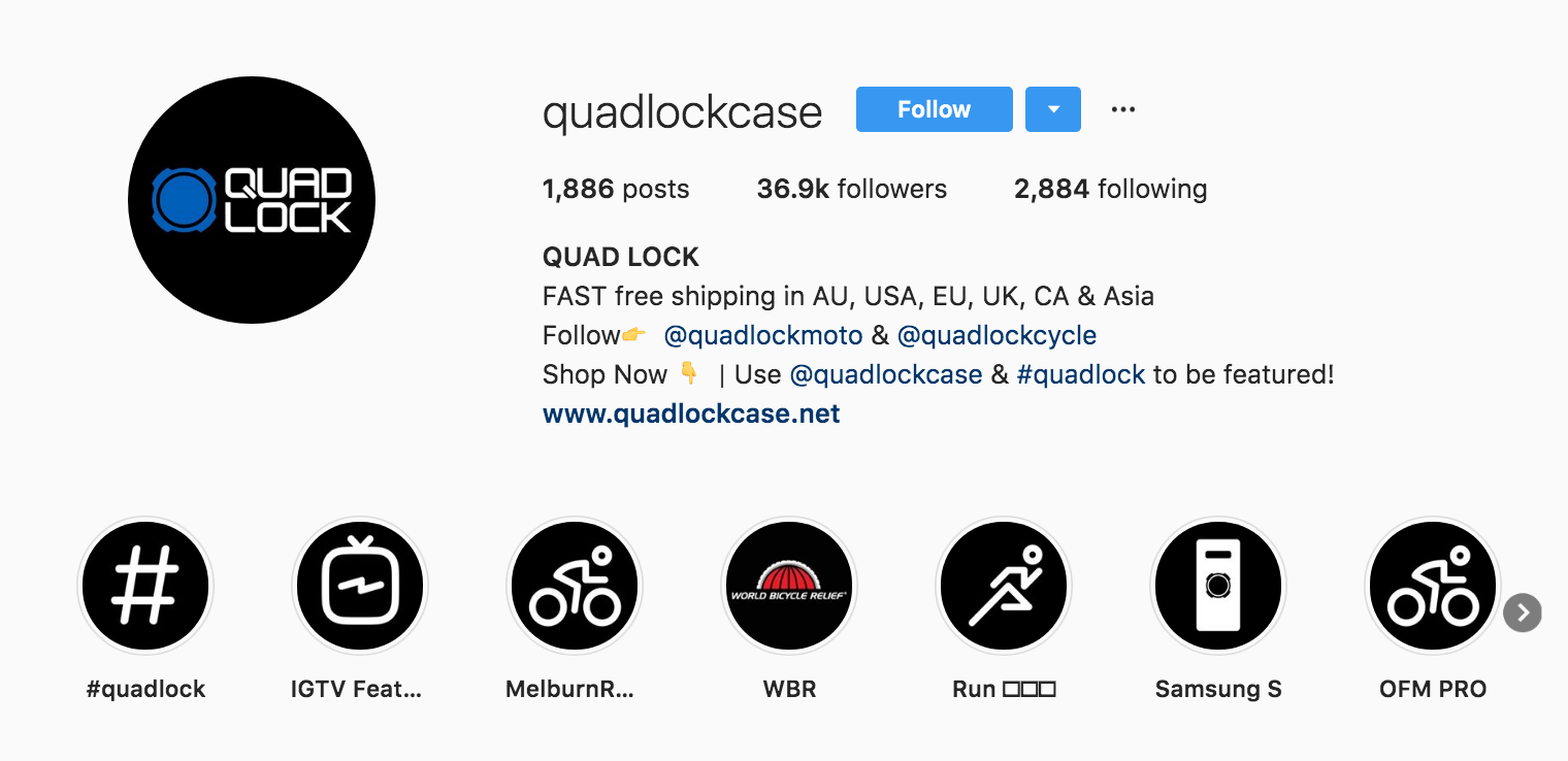 Quad Lock Instagram Bio