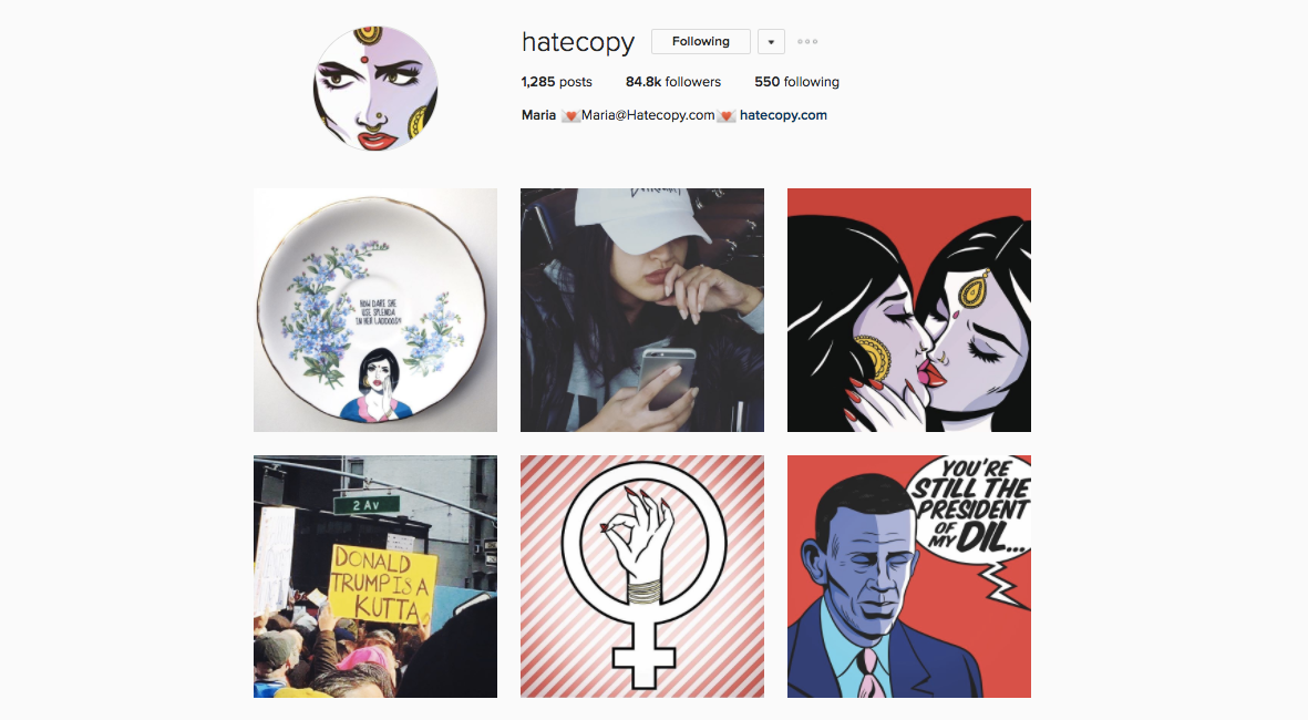 Hatecopy Instagram come vendere arte online