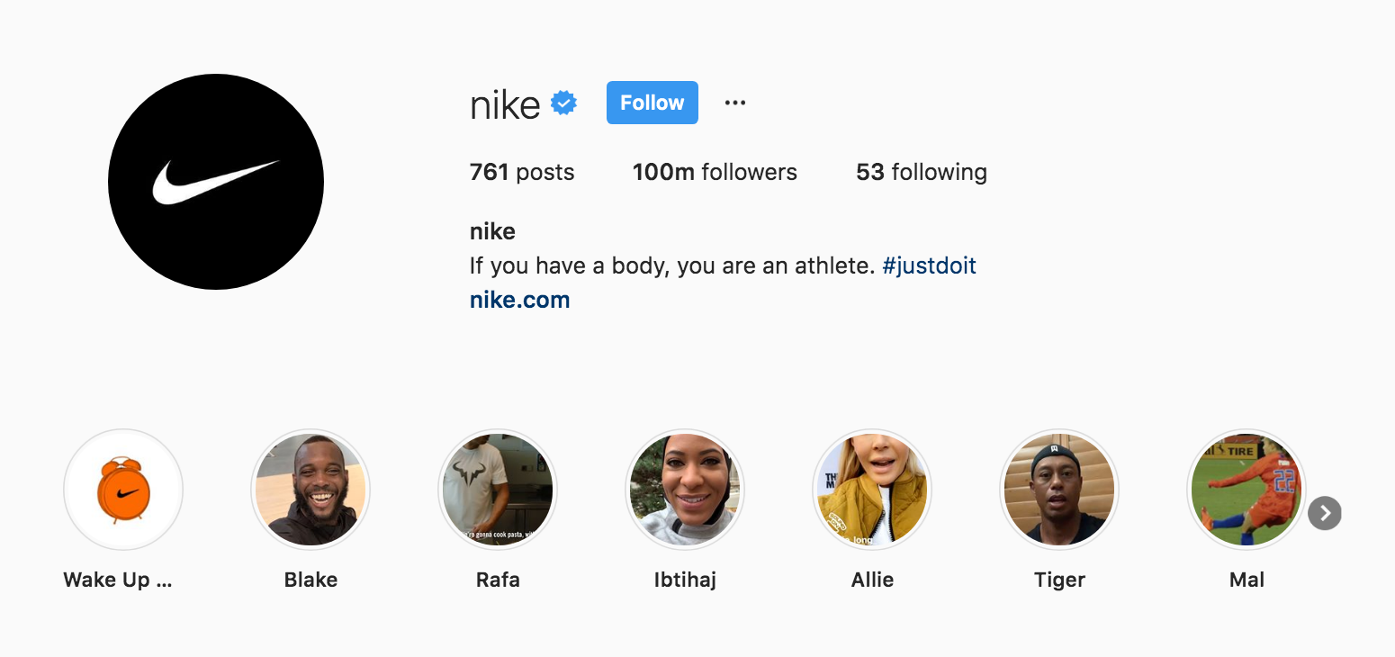 Nike Instagram Bio