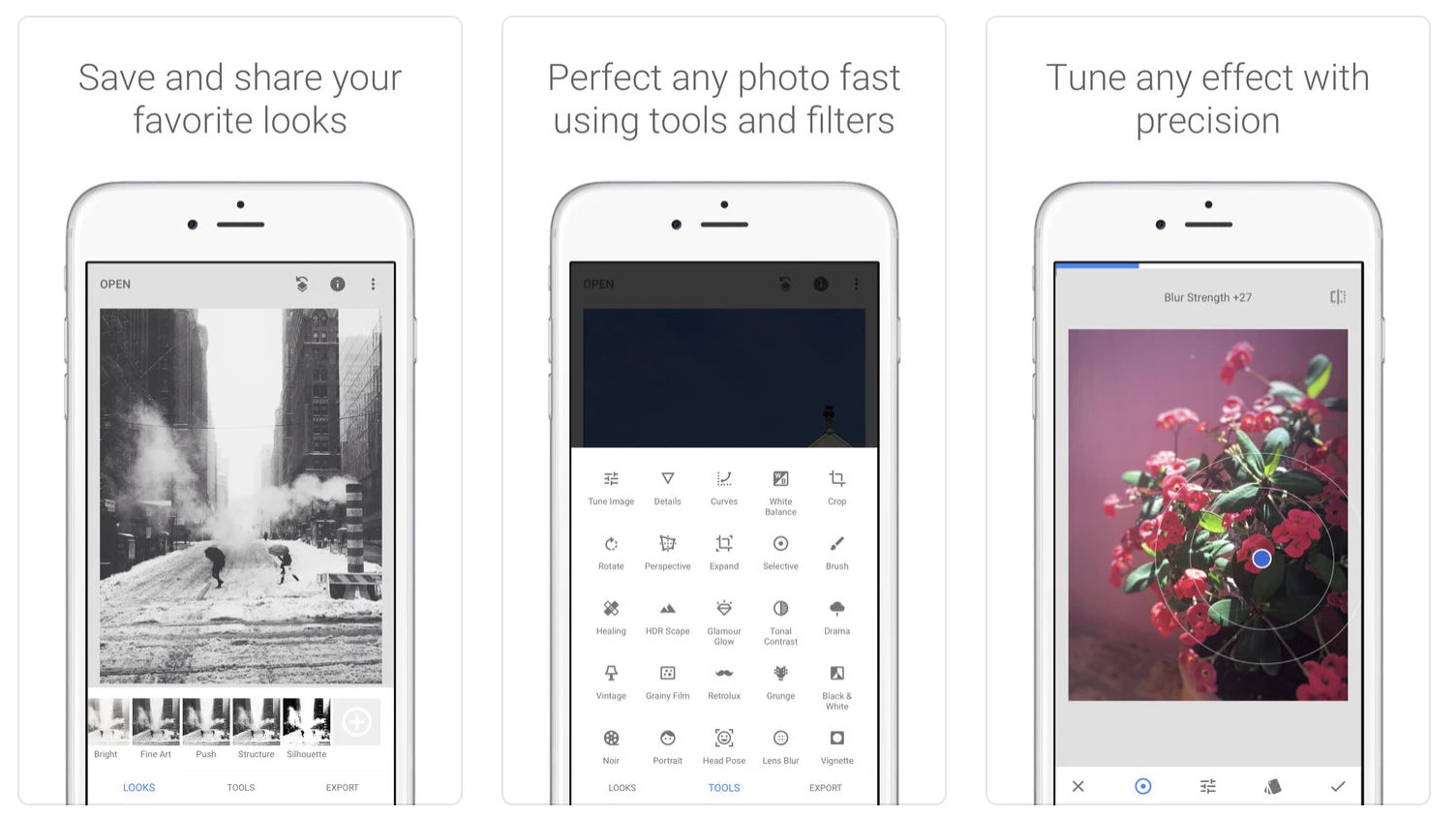 Migliori app per creare post Instagram - Snapseed di Google