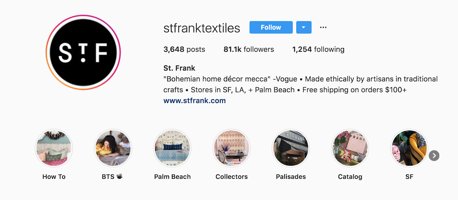 St. Frank Instagram Bio