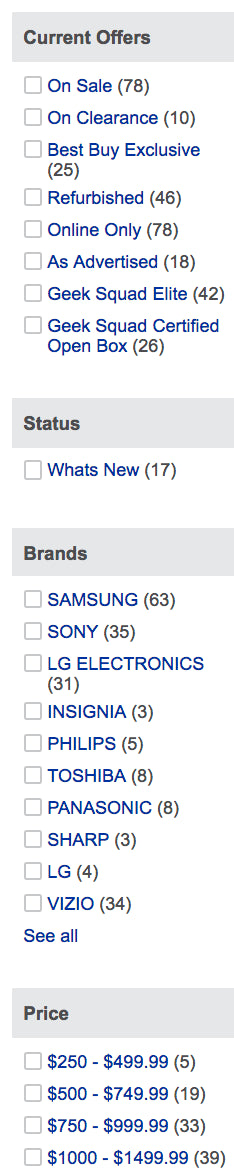 Product attributes