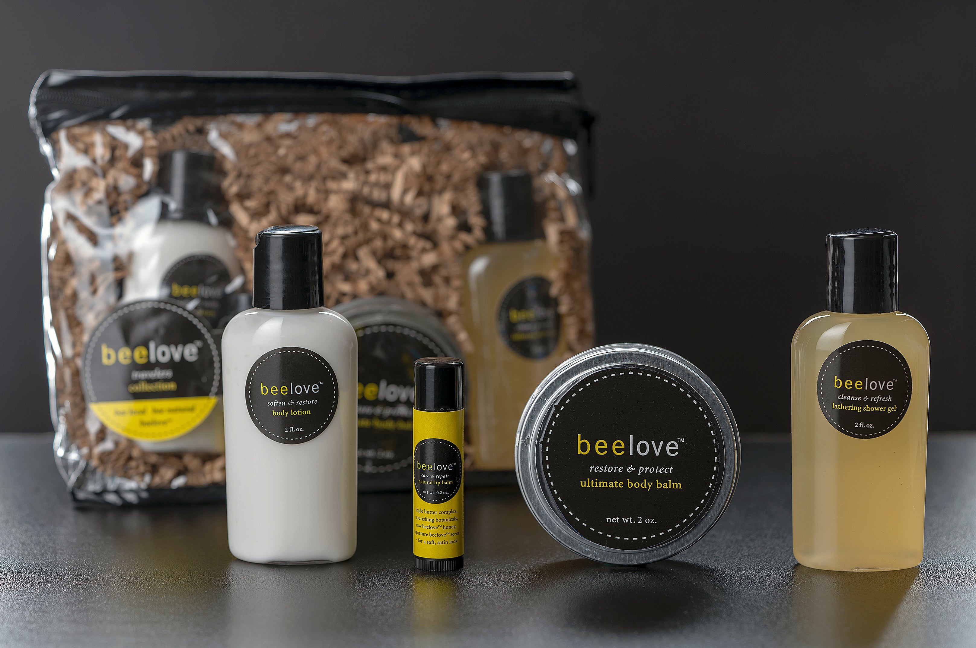 Selection of BeeLove's body and skincare products. 