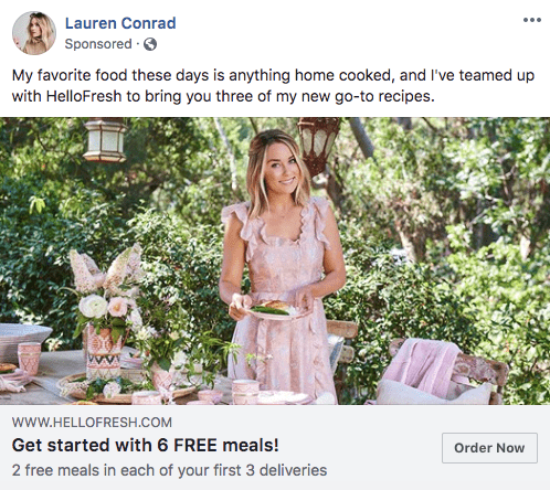 hello fresh influencer deal