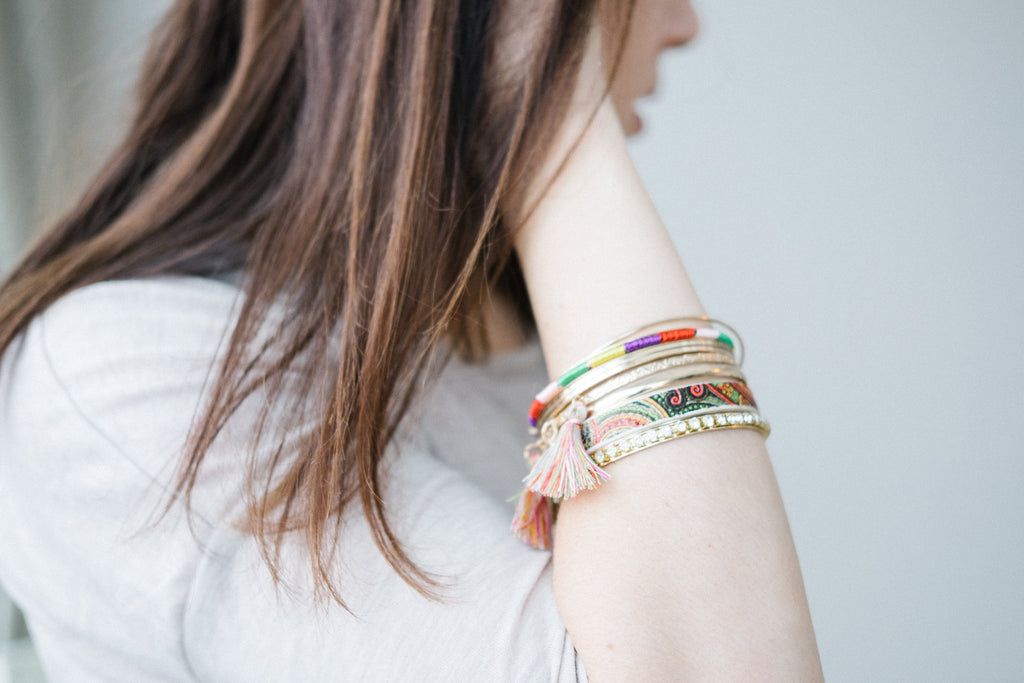 Woman wearing bracelets