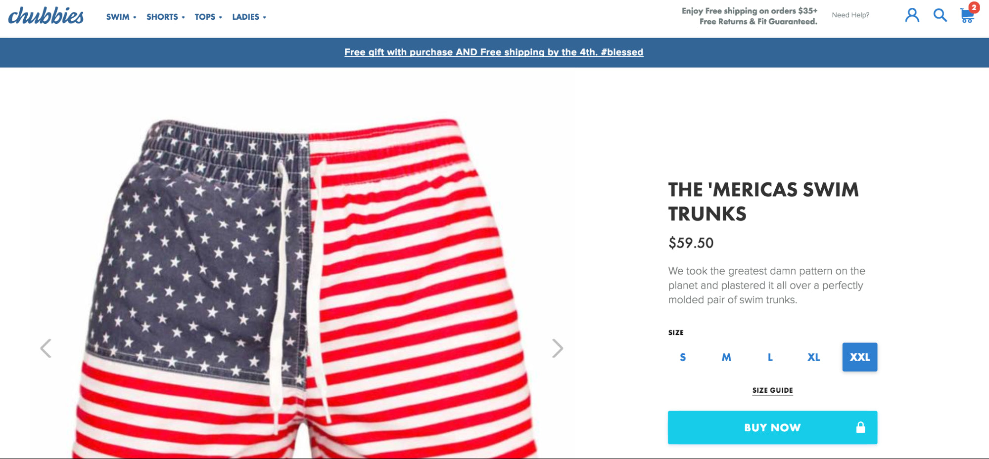 Chubbies product page