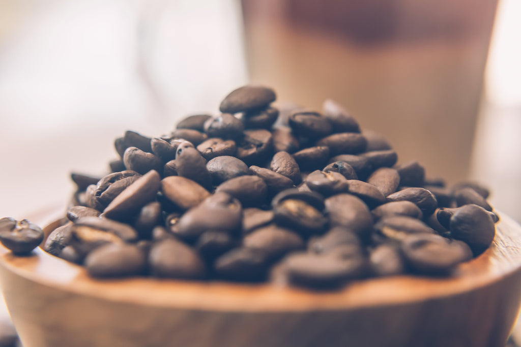 A bowl of coffee beans