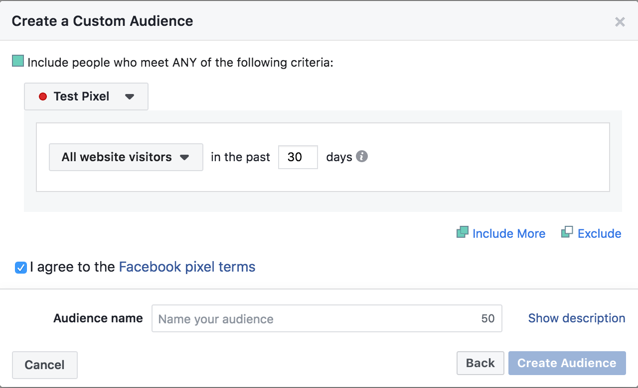 Create a custom audience.