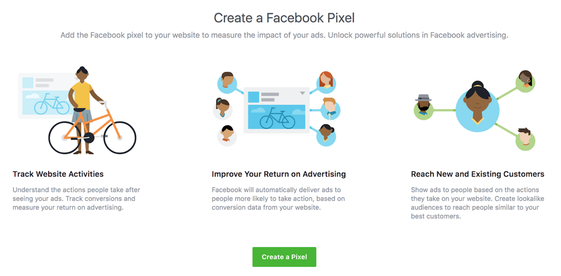 Create Facebook pixels.