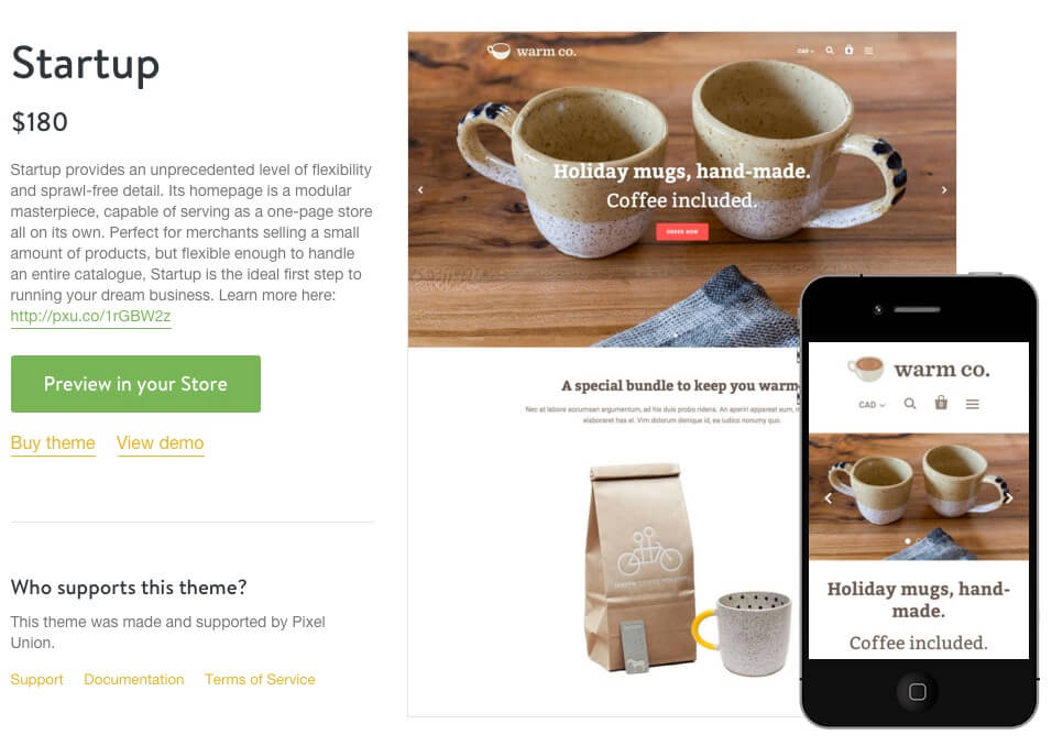 Startup Shopify theme