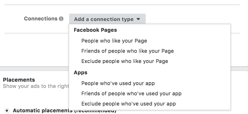 facebook connection type