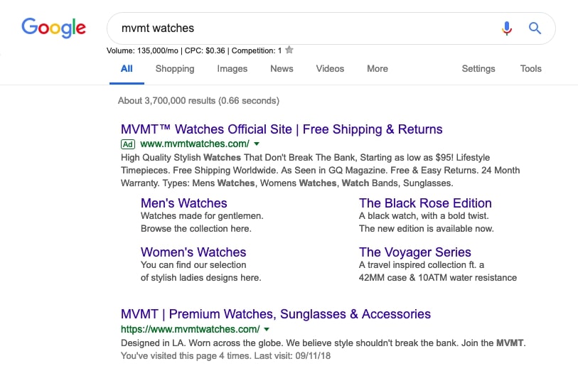 google branded search campaign 