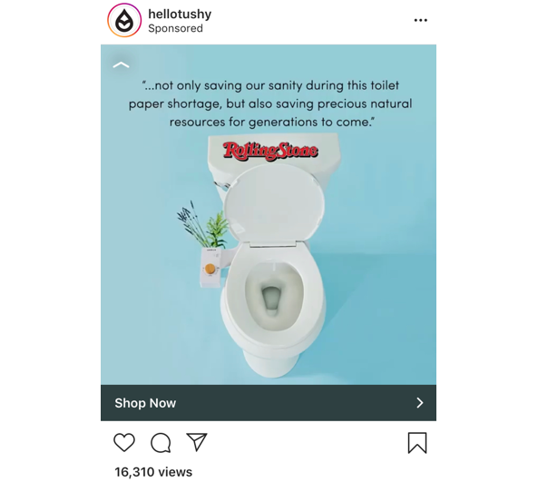 Instagram ad that's used to drive traffic to websites