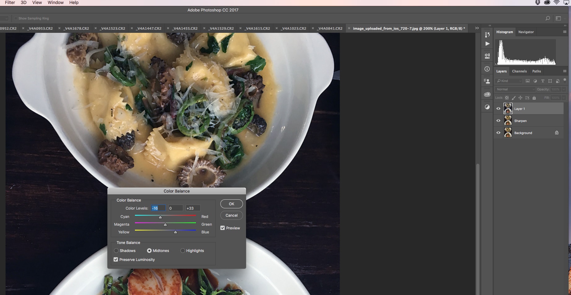 Fotografare il cibo elaborare immagini con Photoshop colore