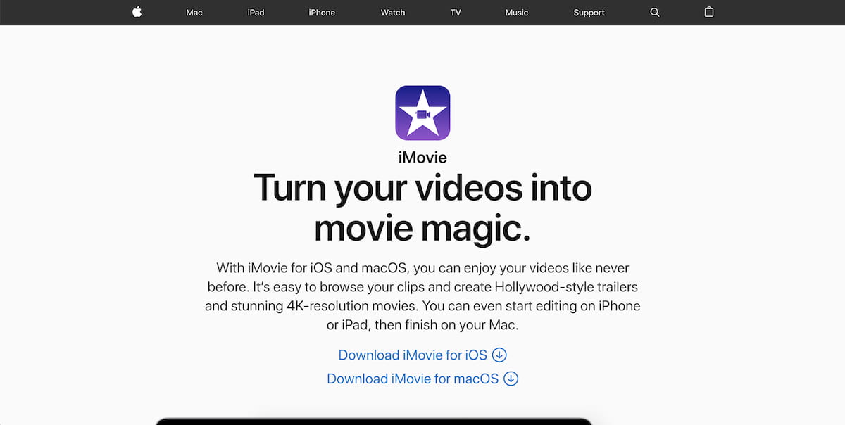 iMovie video editor