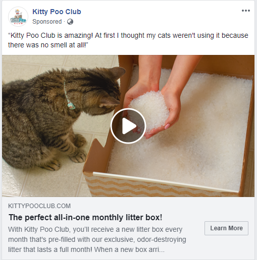 kitty poo club facebook ad