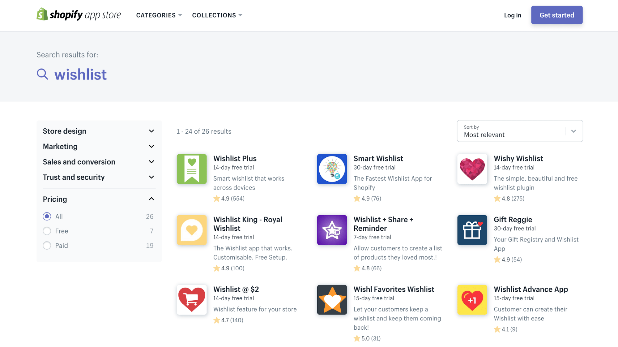 improved search in the shopify app store