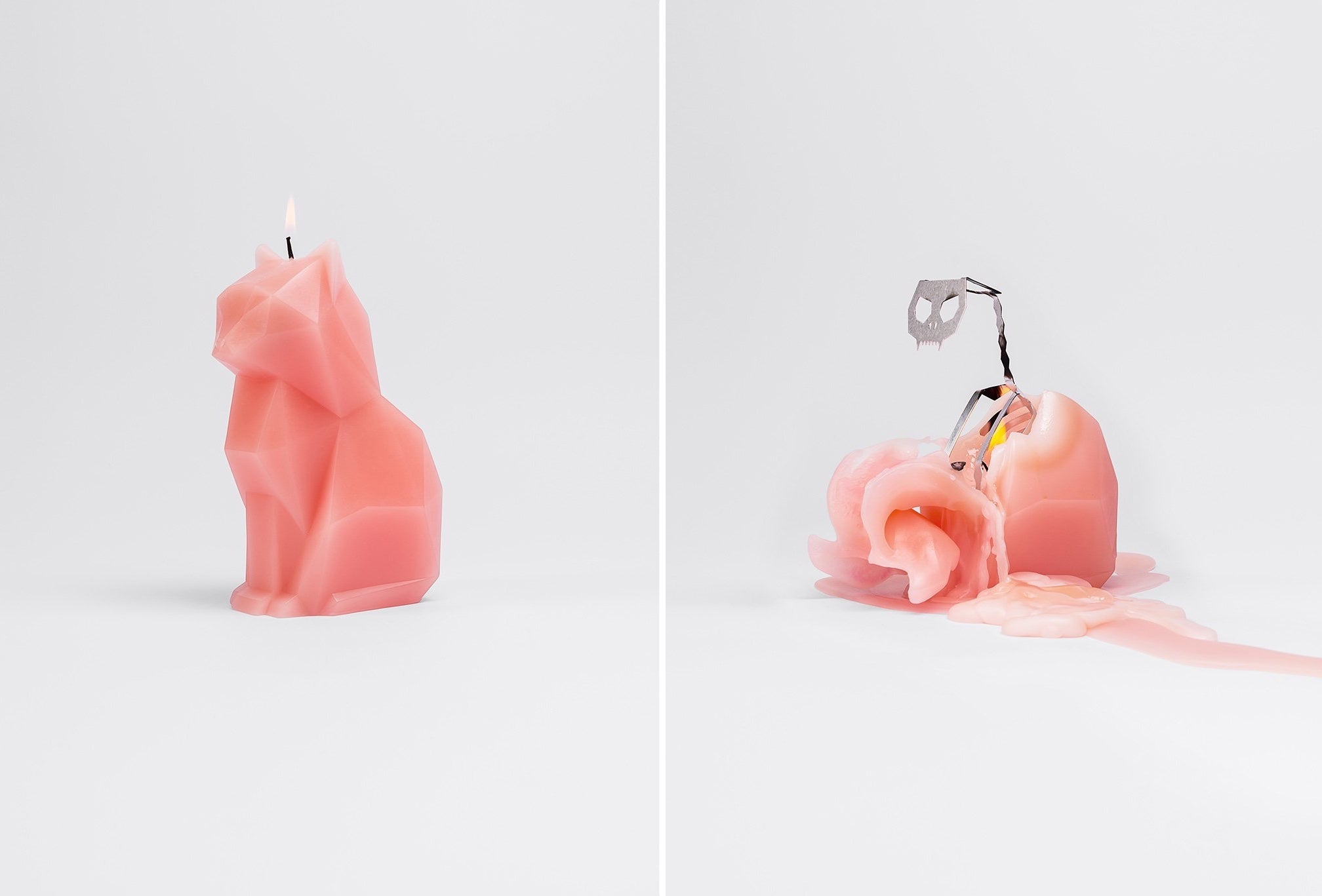 Pink wax cat PyroPet candle by 54 Celsius