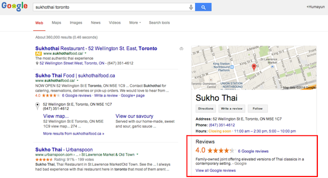 SEO locale recensioni