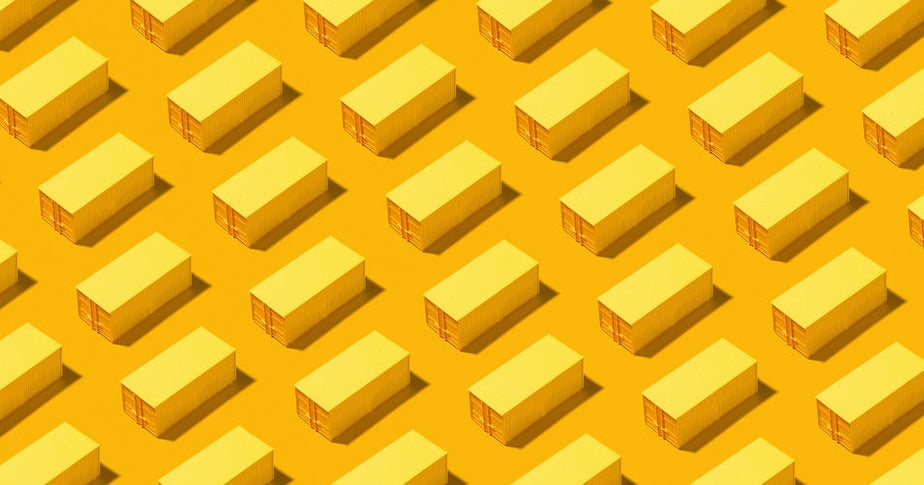 yellow shipping containers