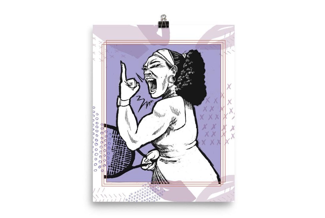 Illustrated print of Serena Williams