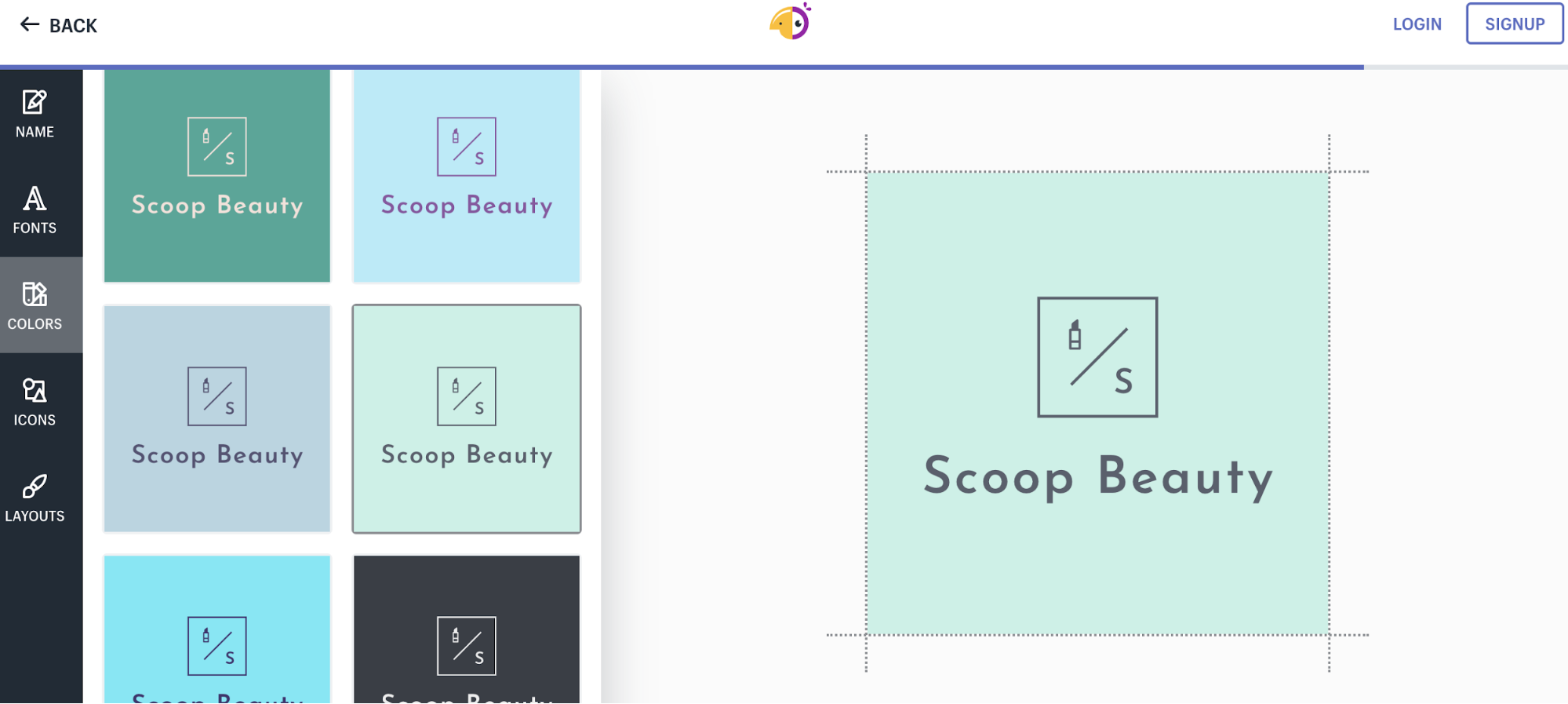 using Shopify's logo maker to choose complementary brand colors