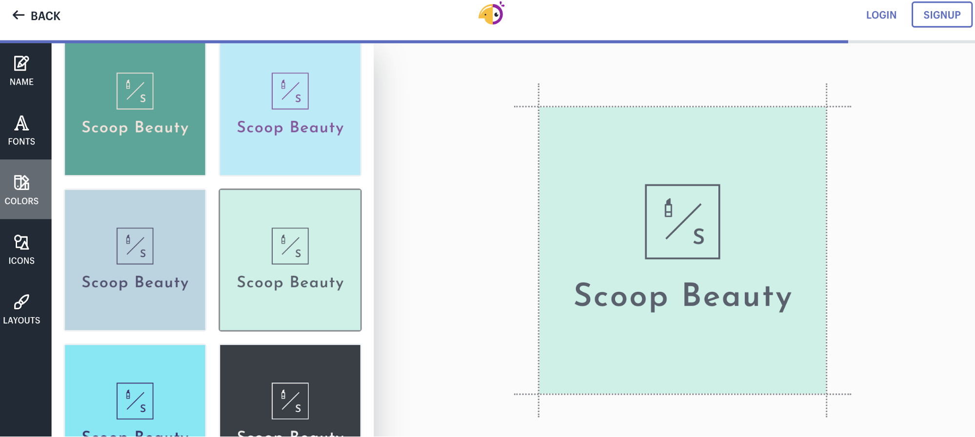 using hatchful logo maker to choose complementary brand colors