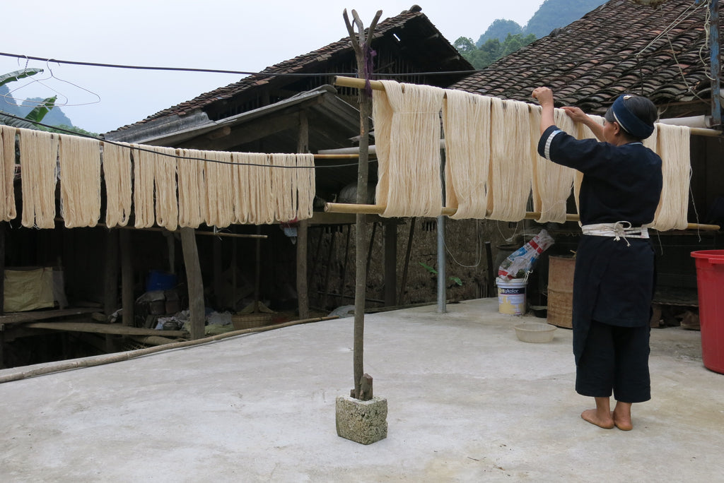 hanging the fibers