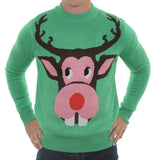 mens ugly christmas sweaters bucktooth reindeer