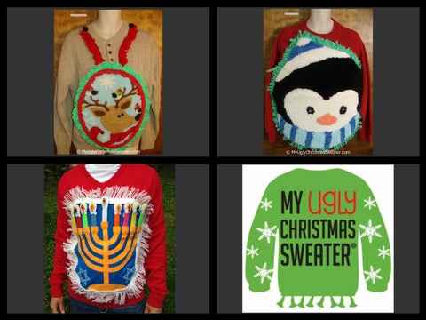 Crafty DIY Ugly Christmas sweaters from www.MyUglyChristmasSweater.com . If you are entering an ugly Christmas sweater party contest, then you definitely want one of these gems.