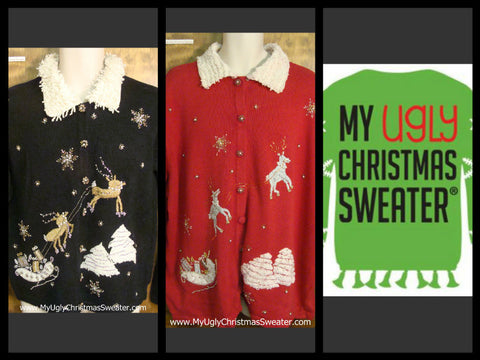 Old school fancy #christmassweaters from www.MyUglyChristmasSweater.com. Most under $35. Fun, festive, and perfect for and Ugly Christmas Sweater party. 