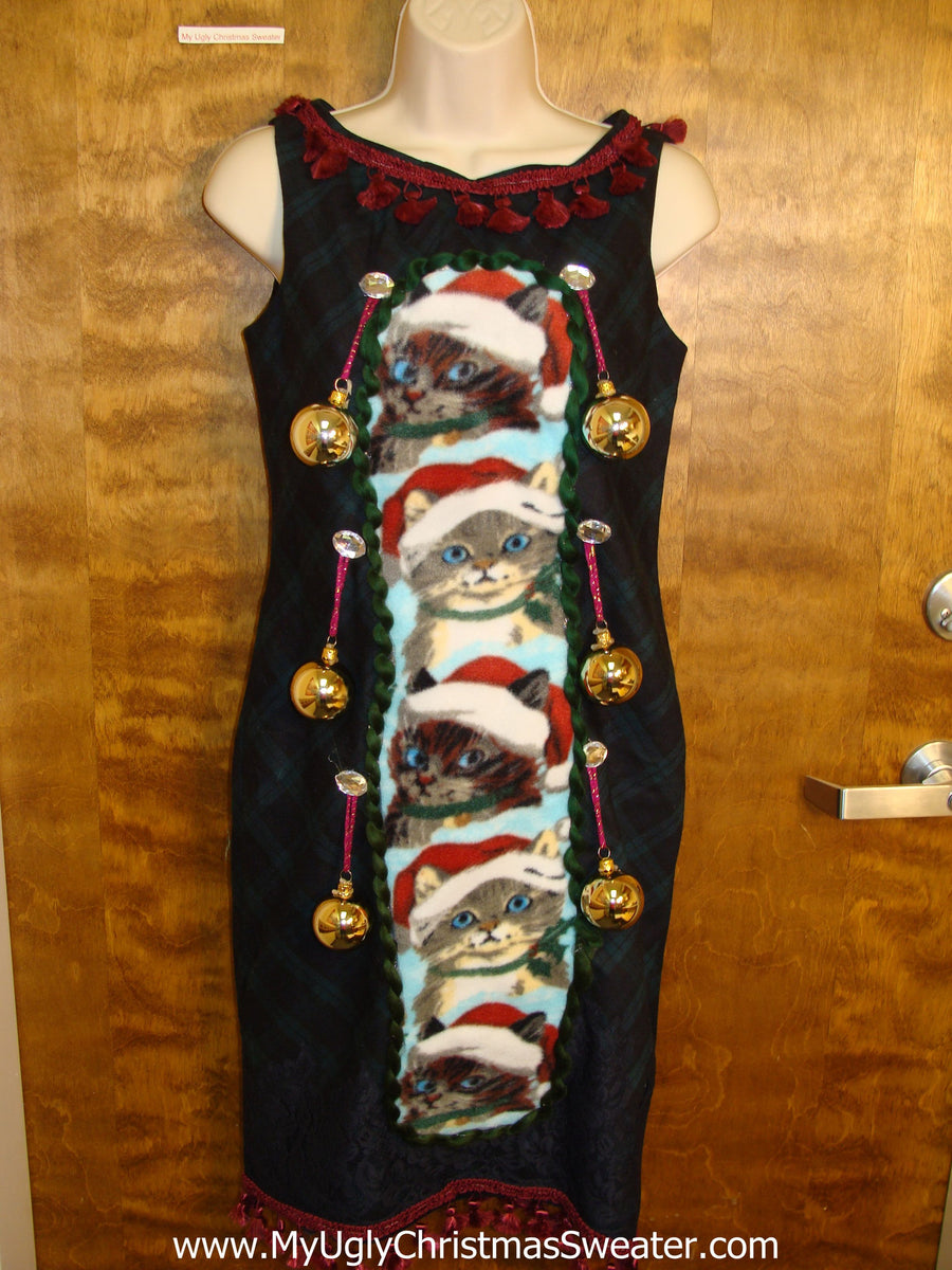 Cute Cats Ugly Christmas Sweater Party Dress Size 2 – My Ugly Christmas Sweater