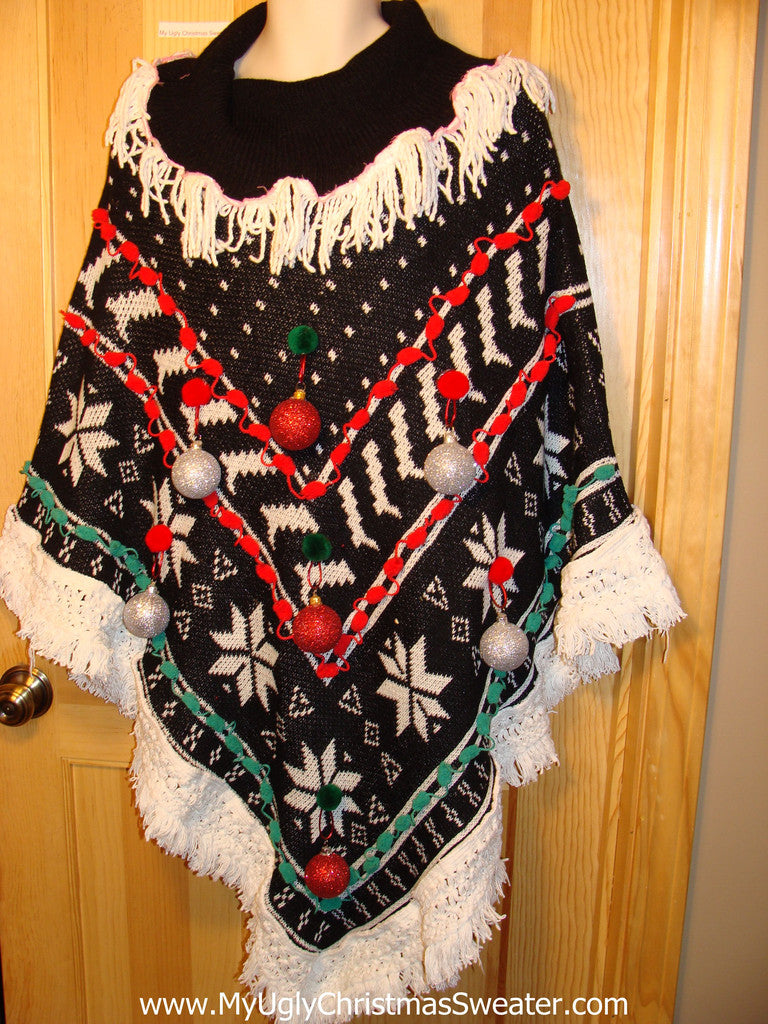 christmas poncho sweater