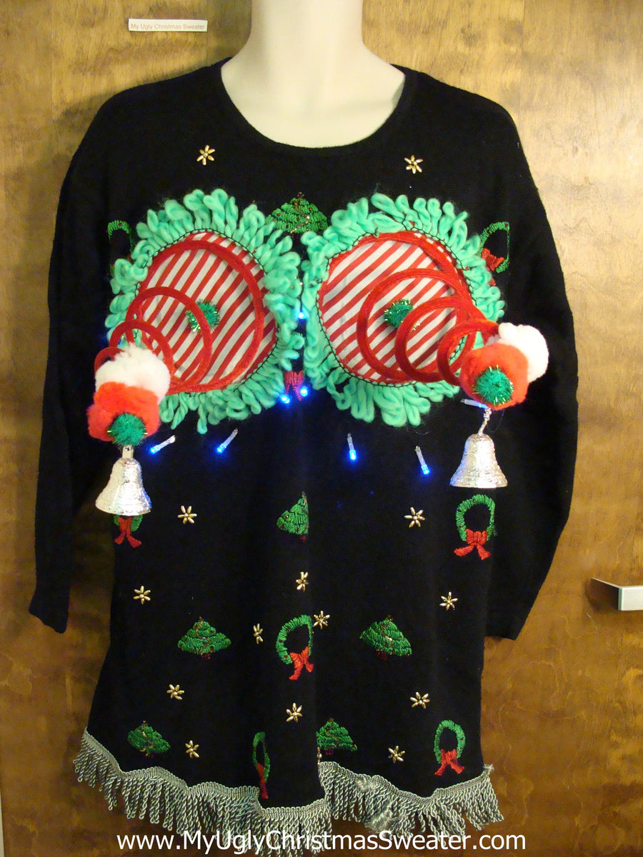 Funny Light Up Naughty Ugly Christmas Sweater My Ugly Christmas Sweater