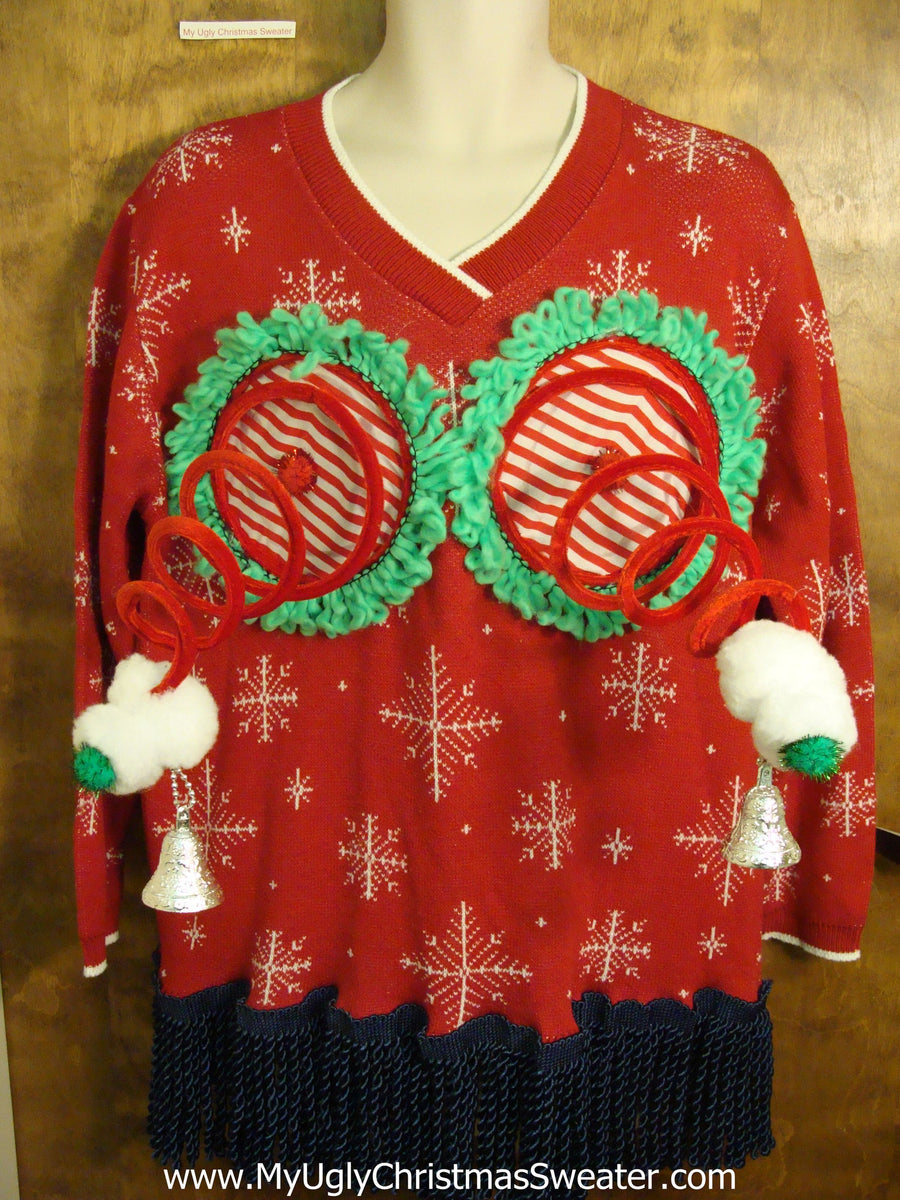Funny 2sided Red Naughty Ugly Christmas Sweater My Ugly Christmas Sweater