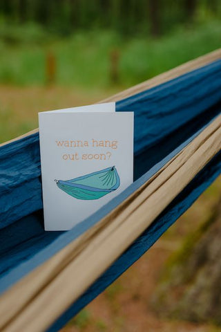 Wanna hang out card in hammock