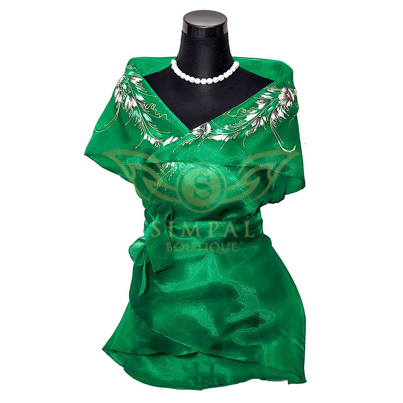 green filipiniana gown