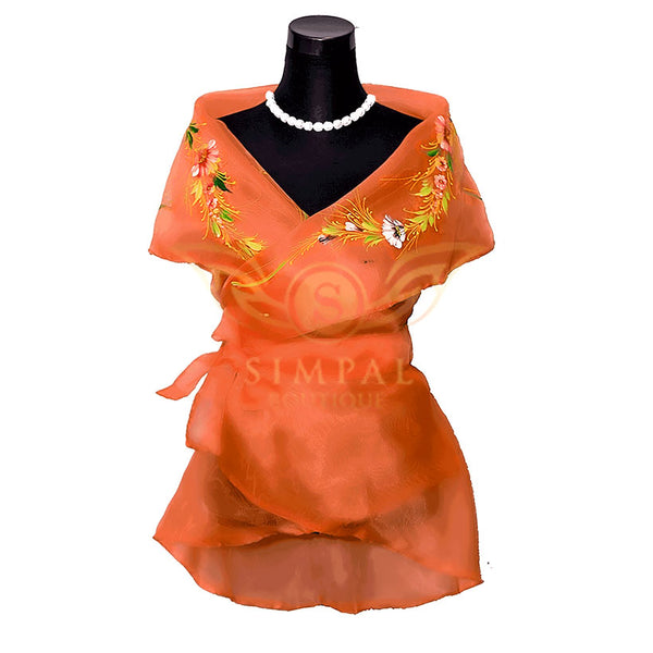 orange filipiniana dress