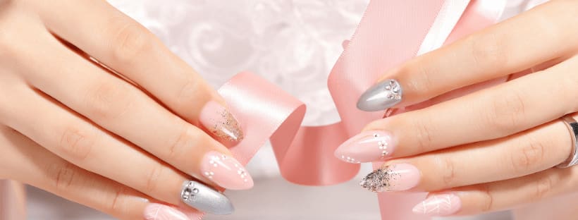 pink wedding nail designs