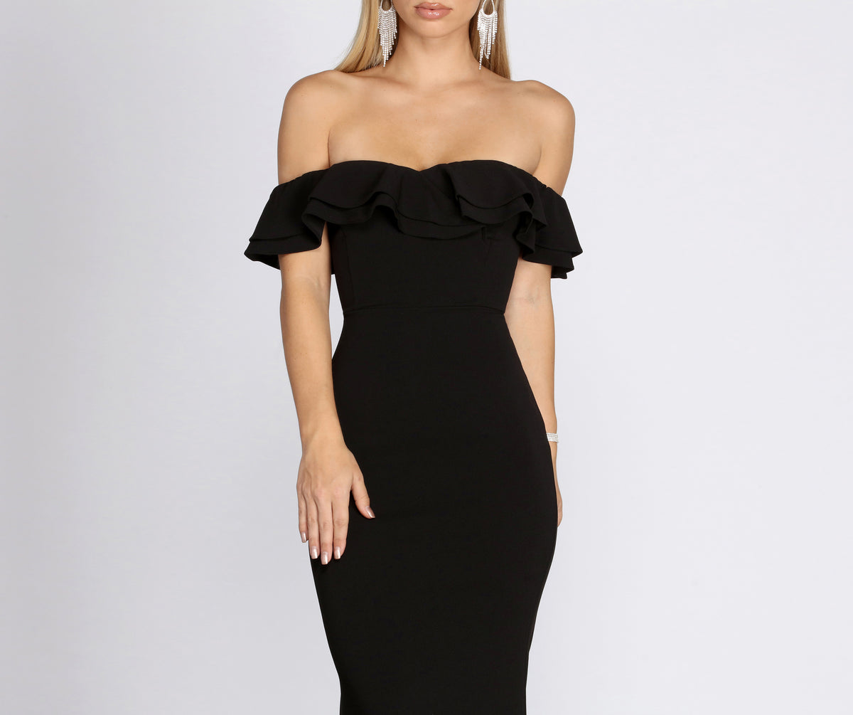 lindsay double ruffle formal dress