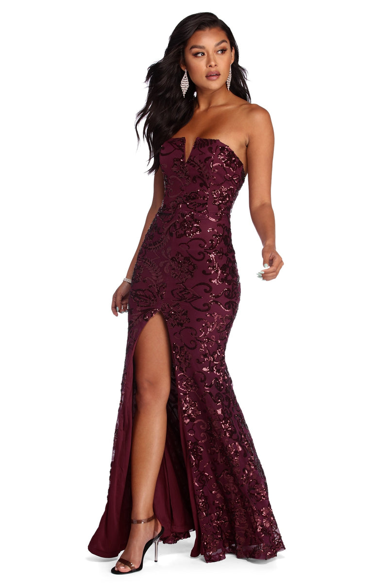 Paulina Formal High Slit Sequin Dress Windsor