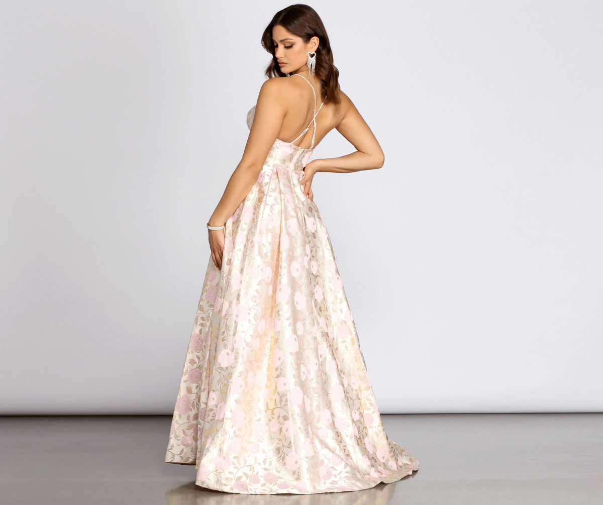 brocade ball gown