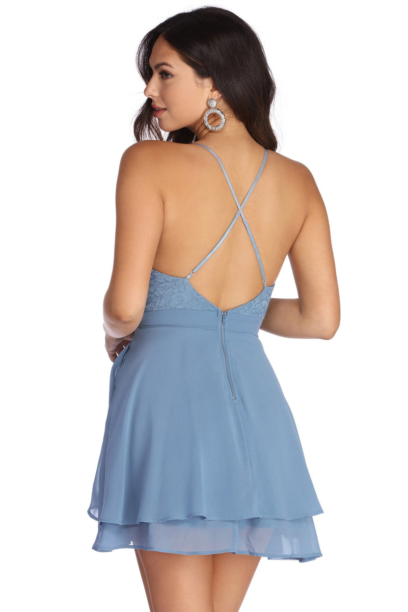 windsor blue skater dress