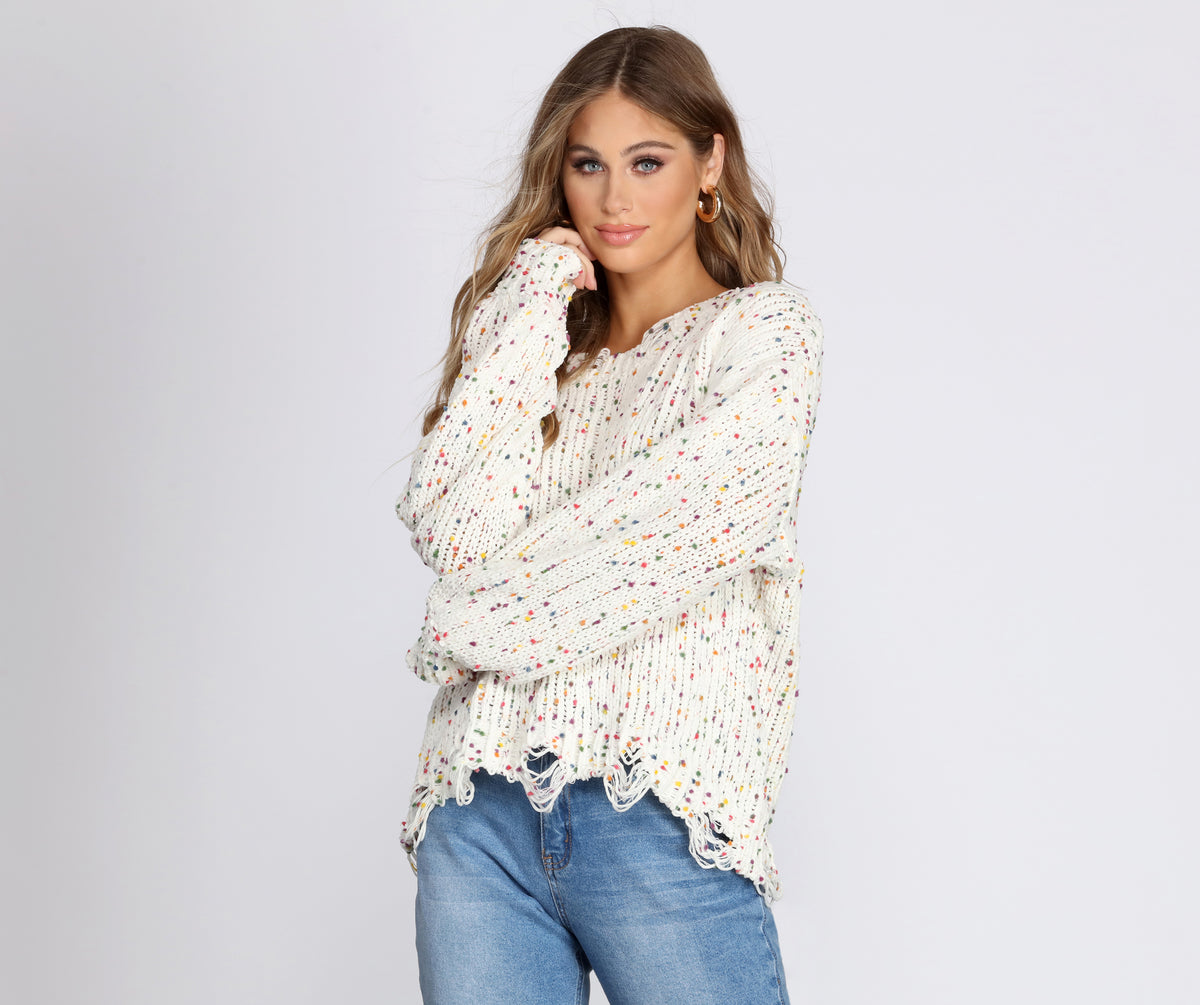 Cozy Cute Confetti Knit Sweater & Windsor