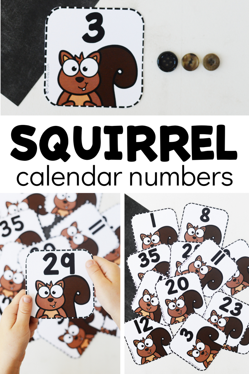 Squirrel Calendar Numbers Free Printable Flexiplan Online