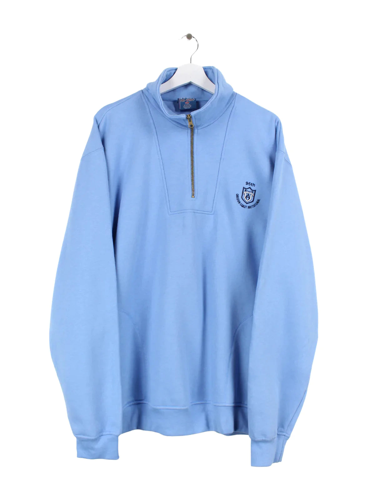Vintage Half Zip Sweater Baby Blau XXL