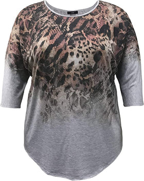 Cheetah 3/4 Dolman Sleeve Print Top