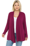 lildabster Women and Plus Long Sleeve Open Front Cardigan