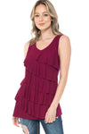 Women's V-Neck Ruffle Tank