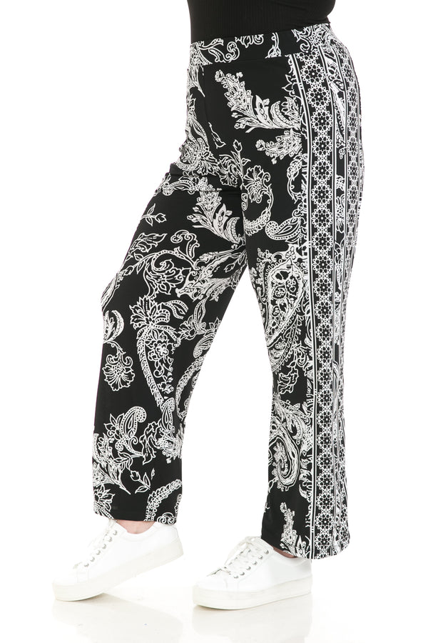 ITY Paisley Border Print Wide Leg Pants